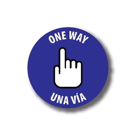 Ergomat 12in CIRCLE SIGNS One Way - Bilingual English/Spanish DSV-SIGN 144 #3816 -UEN